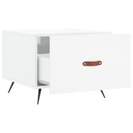 Кафе маса, бял гланц, 50x50x40 см, инженерно дърво