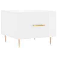 Кафе маса, бял гланц, 50x50x40 см, инженерно дърво