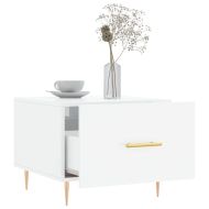 Кафе маса, бял гланц, 50x50x40 см, инженерно дърво