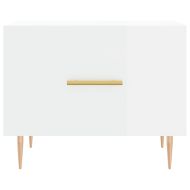 Кафе маса, бял гланц, 50x50x40 см, инженерно дърво