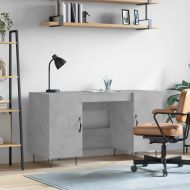 Бюро, бетонно сиво, 140x50x75 см, инженерно дърво