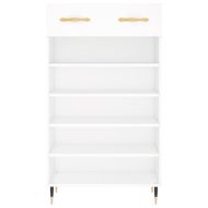 Шкаф за обувки, бял, 60x35x105 см, инженерно дърво