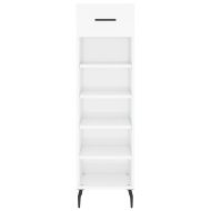 Шкаф за обувки, бял гланц, 30x35x105 см, инженерно дърво