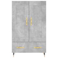 Висок шкаф, бетонно сиво, 69,5x31x115 см, инженерно дърво