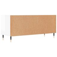 ТВ шкаф бял гланц 100x34,5x44,5 см инженерно дърво