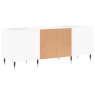 Шкаф за грамофонни плочи бял 121x38x48 см инженерно дърво