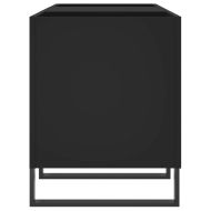 Шкаф за грамофонни плочи черен 121x38x48 см инженерно дърво