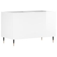 Шкаф за винилови плочи бял гланц 74,5x38x48 см инженерно дърво