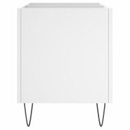 Шкаф за грамофонни плочи бял 74,5x38x48 см инженерно дърво