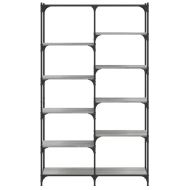 Етажерка сив сонома 100x32x170 см инженерно дърво и желязо