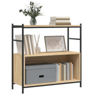 Етажерка дъб сонома 80x30x78,5 см инженерно дърво и желязо
