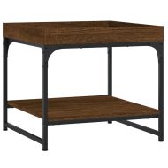 Кафе маса, кафяв дъб, 49,5x49,5x45 см, инженерно дърво