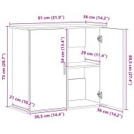 Поставка за аквариум, сив сонома, 81x36x73 см, инженерно дърво