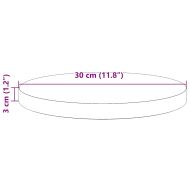 Плот за маса, кръгъл, бял, Ø30x3 см, бор масив