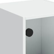 Висок шкаф със стъклени врати, бял, 35x37x109 см