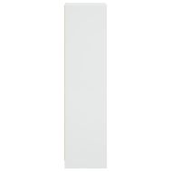 Висок шкаф със стъклени врати, бял, 35x37x142 см