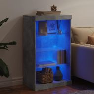 Сайдборд с LED светлини, бетонно сив, 60,5x37x100 см