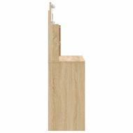 Тоалетка с LED лампи, сонома дъб, 96x40x142 см