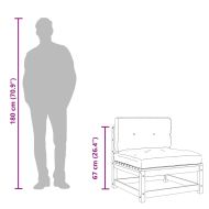 Градински диван с възглавници 2-местен, импрегниран бор