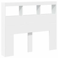 Табла шкаф с LED, бял, 120x17x102 см