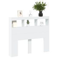 Табла шкаф с LED, бял, 120x17x102 см