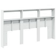 Табла шкаф с LED, бял, 180x17x102 см