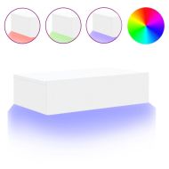 ТВ шкаф с LED осветление, бял, 60x35x15,5 см