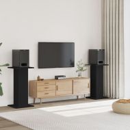 Стойки за тонколони 2 бр черни 30x30x80 см инженерно дърво