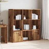 Библиотека, старо дърво, 98x29x97,5 см, инженерно дърво