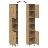 Шкаф за баня, дъб артизан, 30x30x179 см, инженерно дърво