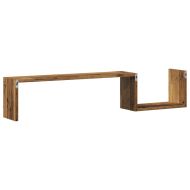 стенни рафтове 2 бр. старо дърво 100x15x20 cm инженерно дърво
