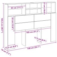 Шкаф за табла, занаятчийски, дъб, 140x19x103,5 см