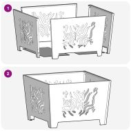 Огнище Кафяво 60 x 60 x 40 cm Стомана