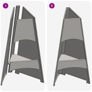 Огнище Черно 50 x 50 x 95 см Стомана