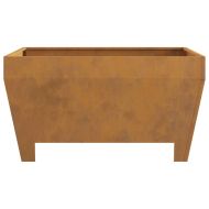 Огнище Кафяво 80 x 80 x 43 см Патинираща стомана