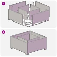 Огнище Черно 80 x 80 x 40 cm Стомана