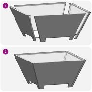 Огнище Кафяво 60 x 60 x 30 cm Променлива стомана