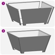 Огнище Черно 80 x 80 x 40 cm Стомана
