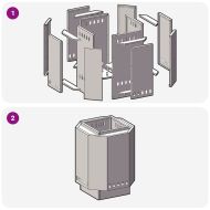 Бездимна камина Черно 48 x 48 x 51 см Стомана