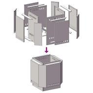 Бездимна камина Кафяво 48 x 48 x 51 см Патинираща стомана