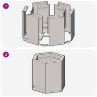 Бездимна камина Кафяво 48 x 48 x 51 см Патинираща стомана