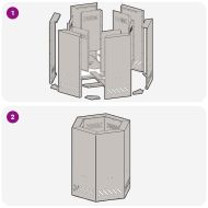 Бездимна камина Кафяво 38 x 38 x 51 см Патинираща стомана