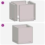 Бездимна камина Кафяво 48 x 48 x 50 см Патинираща стомана