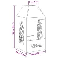 Огнище Черно 50 x 50 x 100 cm Стомана