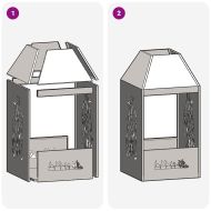 Огнище Кафяво 50 x 50 x 100 cm Променлива стомана