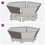 Огнище Черно 75 x 75 x 28 см Стомана