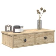 Стенен рафт с чекмеджета дъб сонома 60x28x15 см инженерно дърво