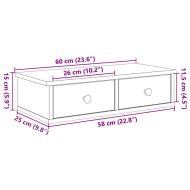 Стенен рафт с чекмеджета сив сонома 60x28x15 см инженерно дърво