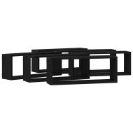 Стени за рафтове с рафт 6 pcs Черния дъб 60 x 15 x 23 cm
