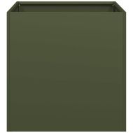 Кашпа, маслиненозелена, 40x40x40 см, студеновалцувана стомана
